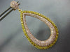 LARGE 4.97CT PINK & FANCY YELLOW DIAMOND 18K YELLOW & ROSE GOLD HANGING EARRINGS