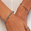 ESTATE 14KT WHITE GOLD 3D CLASSIC OVAL LINK LOVE KNOT FUN BRACELET