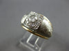 WIDE .36CT DIAMOND 14K 2 TONE GOLD 3D ROUND SQUARE MATTE & SHINY FUN RING #28029