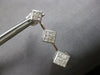 LARGE 1.0CT DIAMOND 18KT WHITE GOLD PRINCESS INVISIBLE GEOMETRICAL FUN EARRINGS