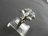 ANTIQUE LARGE 1.26CT OLD MINE ROUND DIAMOND 14KT WHITE GOLD FLOWER RING #21971