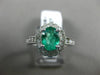 WIDE 1.30CT DIAMOND & AAA EMERALD 14KT WHITE GOLD OVAL HALO ENGAGEMENT RING 2453