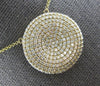 ESTATE LARGE 2.17CT DIAMOND 14K YELLOW GOLD CLASSIC ROUND PAVE FUN LOVE NECKLACE
