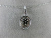 ESTATE .49CT WHITE & PINK DIAMOND 14KT WHITE & ROSE GOLD 3D CLUSTER OVAL PENDANT