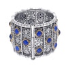 EXTRA LARGE AAA LAPIS 18KT YELLOW GOLD & 925 SILVER HANDCRAFTED BANGLE BRACELET