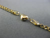 ESTATE LONG 14KT YELLOW GOLD 3D CLASSIC HEART LOVE LINK BRACELET #26015