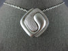 ESTATE LARGE .71CT DIAMOND 18K WHITE GOLD MATTE & SHINY SQUARE LOVE KNOT PENDANT