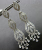 LARGE 2.0CT DIAMOND 18KT WHITE GOLD 3D ROUND & PEAR SHAPE CHANDELIER EARRINGS