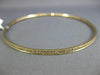 ESTATE 1.44CT DIAMOND 18K YELLOW GOLD CLASSIC 2mm ETERNITY ROUND BANGLE BRACELET