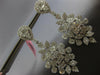 LARGE 11.24CT DIAMOND 18KT WHITE GOLD FLOWER TEAR DROP COCKTAIL HANGING EARRINGS