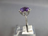 1.76CT DIAMOND & AAA AMETHYST 14K WHITE GOLD ROUND HALO SUNBURST FLOWER FUN RING