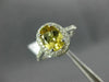 1.41CT DIAMOND & AAA YELLOW TOPAZ 14KT WHITE GOLD 3D OVAL HALO ENGAGEMENT RING
