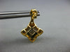 4.27CT DIAMOND & AAA SMOKY TOPAZ 14K YELLOW GOLD CUSHION FLOWER HANGING EARRINGS