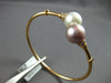 LARGE .11CT DIAMOND & AAA SOUTH SEA PEARL 18K ROSE GOLD FLEXIBLE BANGLE BRACELET