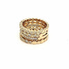 LARGE .98CT DIAMOND 18KT YELLOW GOLD MULTI BAND FILIGREE STACKABLE WEDDING RING