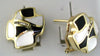 .11CT DIAMOND & AAA MOTHER OF PEARL & ONYX 14KT YELLOW GOLD 3D HANGING EARRINGS