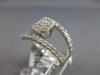 .59CT DIAMOND 14KT WHITE GOLD 3D ROUND CLUSTER SQUARE 3 ROW CRISS CROSS FUN RING