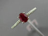 ESTATE .46CT DIAMOND & AAA RUBY 18KT WHITE GOLD OVAL FRIENDSHIP ENGAGEMENT RING