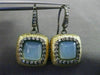 ESTATE .60CT DIAMOND & LIGHT QUARTZ 14KT BLACK & YELLOW GOLD FILIGREE EARRINGS