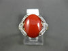 ESTATE .07CT DIAMOND & AAA CORAL 14KT YELLOW GOLD 3D FILIGREE MILGRAIN FUN RING