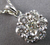 EXTRA LARGE 2.05CT DIAMOND 18KT WHITE GOLD ROUND FLOWER FLOATING PENDANT #28043