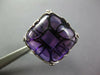EXTRA LARGE 13.81CT DIAMOND & AAA AMETHYST 14KT WHITE GOLD CUSHION FILIGREE RING