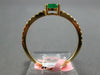 ESTATE .45CT DIAMOND & AAA EMERALD 14KT YELLOW GOLD OVAL & ROUND FRIENDSHIP RING