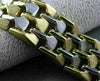 ANTIQUE WIDE 14KT WHITE & YELLOW GOLD PYRAMID LINK DESIGN BRACELET STUNNING 1455