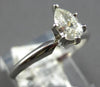 ESTATE .42CT DIAMOND 14KT WHITE GOLD 3D PEAR SHAPE SOLITAIRE ENGAGEMENT RING