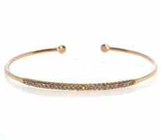 .37CT PINK DIAMOND 18KT ROSE GOLD 3D ROUND CLASSIC FUN FLEXIBLE BANGLE BRACELET
