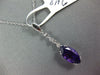 5.5CT DIAMOND & AAA AMETHYST 14KT WHITE GOLD 3D MARQUISE ETOILE FLOATING PENDANT