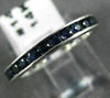 ESTATE 1.0CT AAA ROUND CUT SAPPHIRE 14KT WHITE GOLD CHANNEL ETERNITY RING #14054