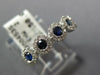 ESTATE .59CT DIAMOND & AAA SAPPHIRE 18K WHITE GOLD 3D ROUND FLOWER HALO FUN RING