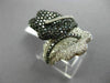 ESTATE LARGE 2.72CT WHITE & BLACK DIAMOND 14K WHITE GOLD CRISS CROSS FLOWER RING
