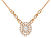 ESTATE .54CT DIAMOND 14KT ROSE GOLD ROUND DOUBLE HALO BY THE YARD LOVE NECKLACE