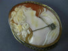 ANTIQUE LARGE. 03CT OLD MINE 14K WHITE GOLD FILIGREE LADY CAMEO PIN BROOCH 21732