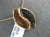 ESTATE LARGE 1.10CT BLACK & ORANGE DIAMOND 18KT ROSE GOLD MARQUISE SHAPE PENDANT
