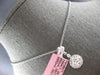 LARGE .74CT DIAMOND 14K WHITE GOLD ROUND CLUSTER INVISIBLE HALO FLOATING PENDANT
