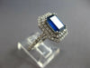 LARGE 2.38CT DIAMOND & AAA SAPPHIRE 14KT WHITE GOLD HALO ENGAGEMENT RING #27594