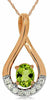 ESTATE .46CT DIAMOND & AAA PERIDOT 14K ROSE GOLD OVAL TEAR DROP INFINITY PENDANT