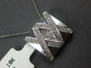 ESTATE .25CT DIAMOND 18KT WHITE GOLD 3D SQUARE DOUBLE X LOVE FLOATING PENDANT