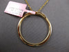 LARGE .84CT DIAMOND 14K YELLOW GOLD CLASSIC CIRCLE OF LIFE LOVE FLOATING PENDANT