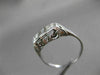 ANTIQUE .42CT OLD MINE DIAMOND 14KT WHITE GOLD 3 STONE FILIGREE RING #9019