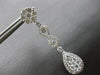 LARGE 2.58CT DIAMOND 18KT WHITE GOLD TEAR DROP FLOWER INFINITY HANGING EARRINGS