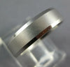 ESTATE 14KT WHITE GOLD MATTE & SHINY COMFORT FIT WEDDING ANNIVERSARY RING #27064