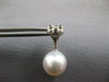 LARGE .26CT DIAMOND & AAA SOUTH SEA PEARL 18KT WHITE GOLD V SHAPE FUN EARRINGS
