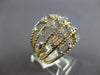 ESTATE LARGE .85CT DIAMOND 14KT YELLOW GOLD MULTI ROW TRIANGULAR FLOWER FUN RING