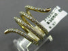 ESTATE LARGE .72CT DIAMOND 14KT YELLOW GOLD 3D MULTI ROW WAVE SNAKE SWIRL RING