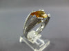 LARGE 4.38CT DIAMOND & AAA CITRINE 14KT WHITE GOLD OVAL FRIENDSHIP PROMISE RING