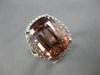 EXTRA LARGE 18.7CT DIAMOND & AAA PINK TOURMALINE 14KT WHITE GOLD ENGAGEMENT RING
